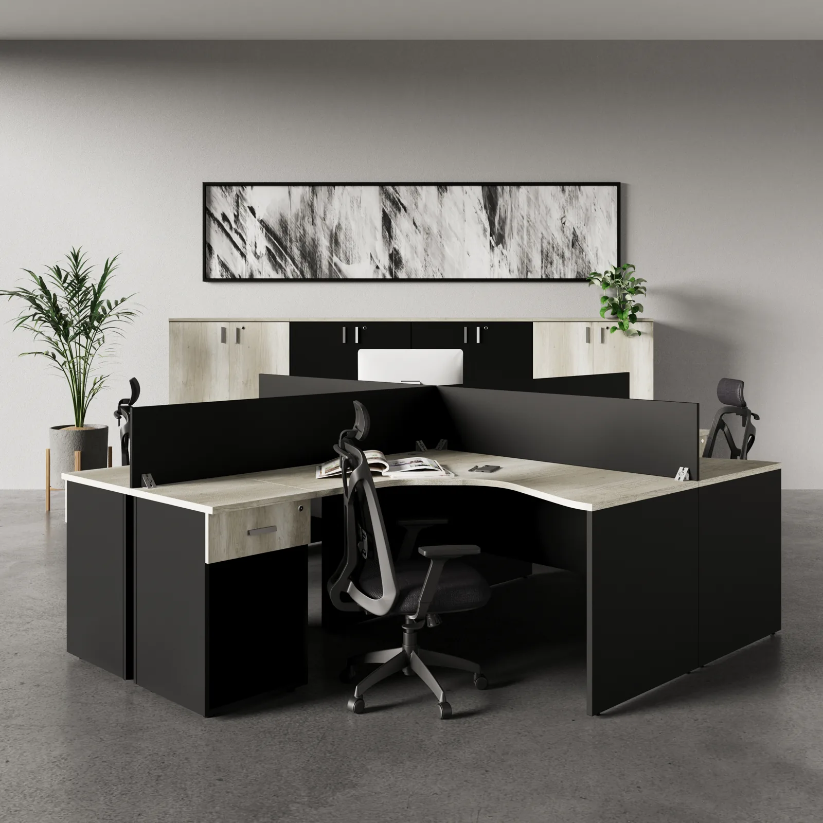Puesto de trabajo cuadruple