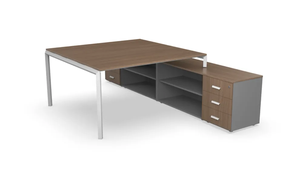 Puesto de trabajo doble para credenza