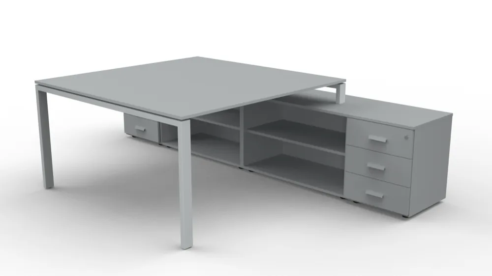 Puesto de trabajo doble para credenza